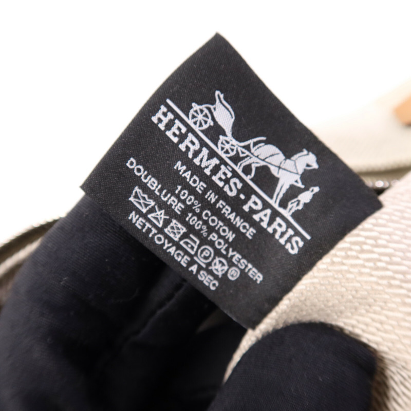 HERMES 帆布Bride A  Brac銀扣手挽袋-5