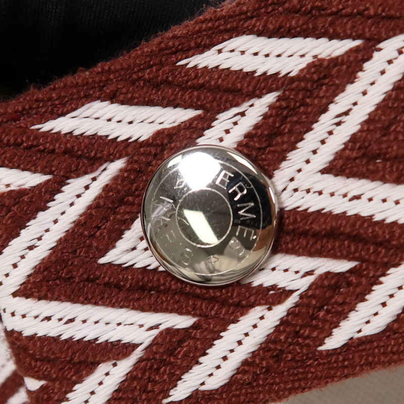 HERMES 帆布Bride A  Brac銀扣手挽袋-6