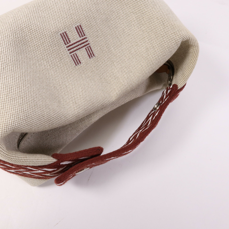 HERMES 帆布Bride A  Brac銀扣手挽袋-8