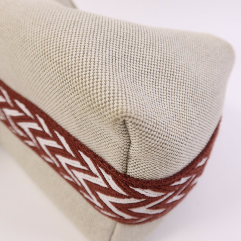 HERMES 帆布Bride A  Brac銀扣手挽袋-9