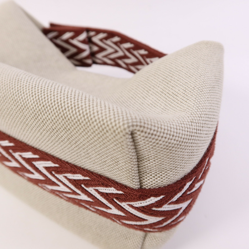 HERMES 帆布Bride A  Brac銀扣手挽袋-11