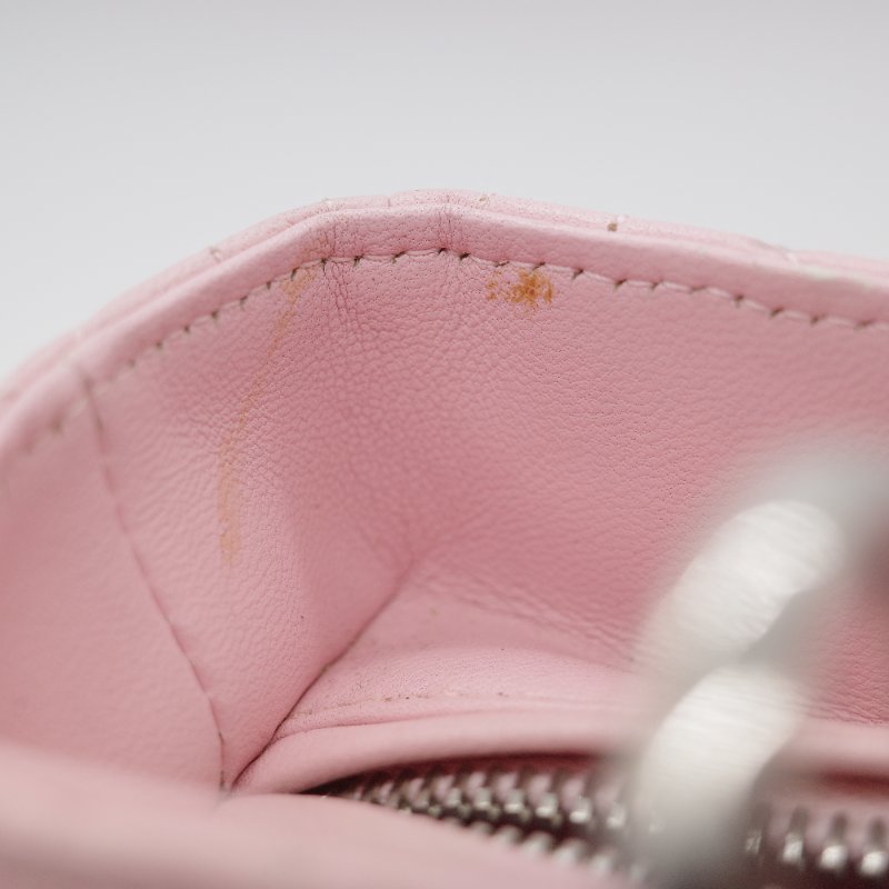 Dior迪奧Lady Dior 中號粉紅色藤格紋羊皮手提包-17