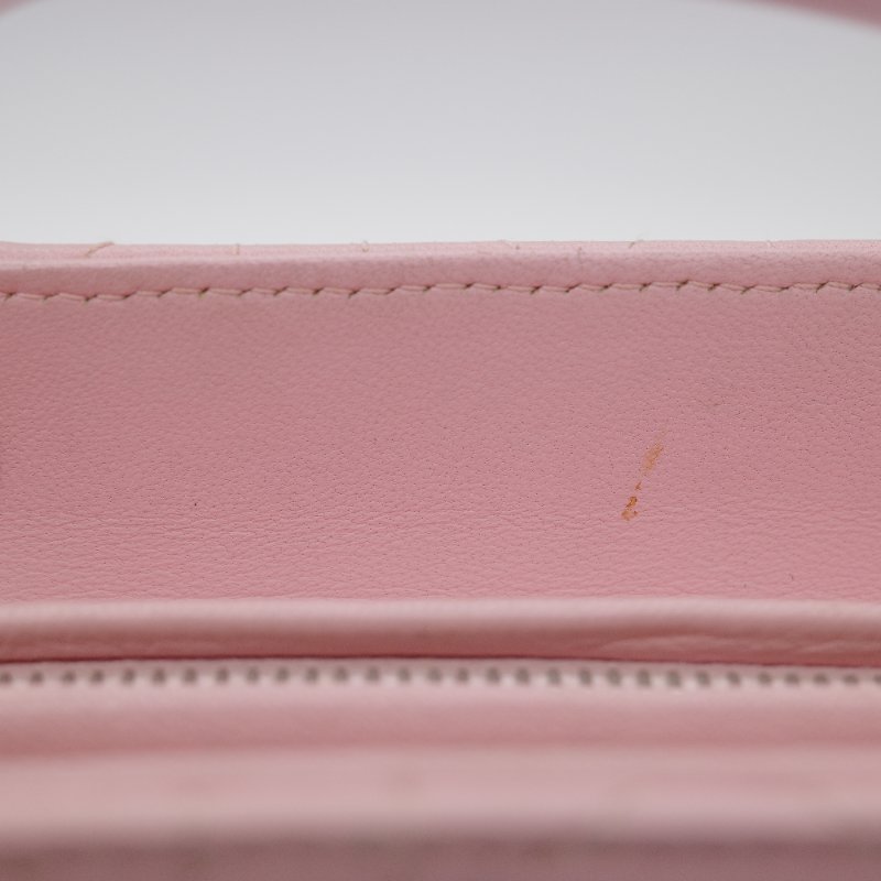 Dior迪奧Lady Dior 中號粉紅色藤格紋羊皮手提包-20