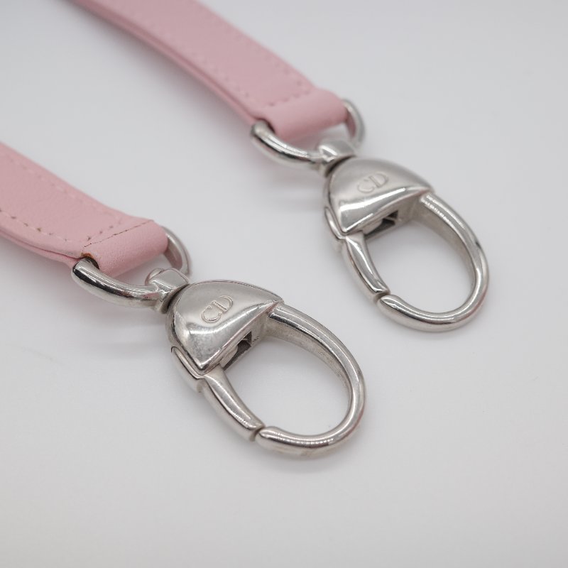 Dior迪奧Lady Dior 中號粉紅色藤格紋羊皮手提包-21