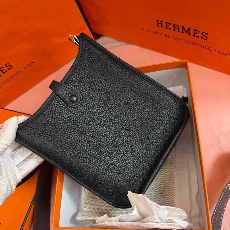 全新 Hermes愛馬仕伊芙琳迷你黑金肩背包-6