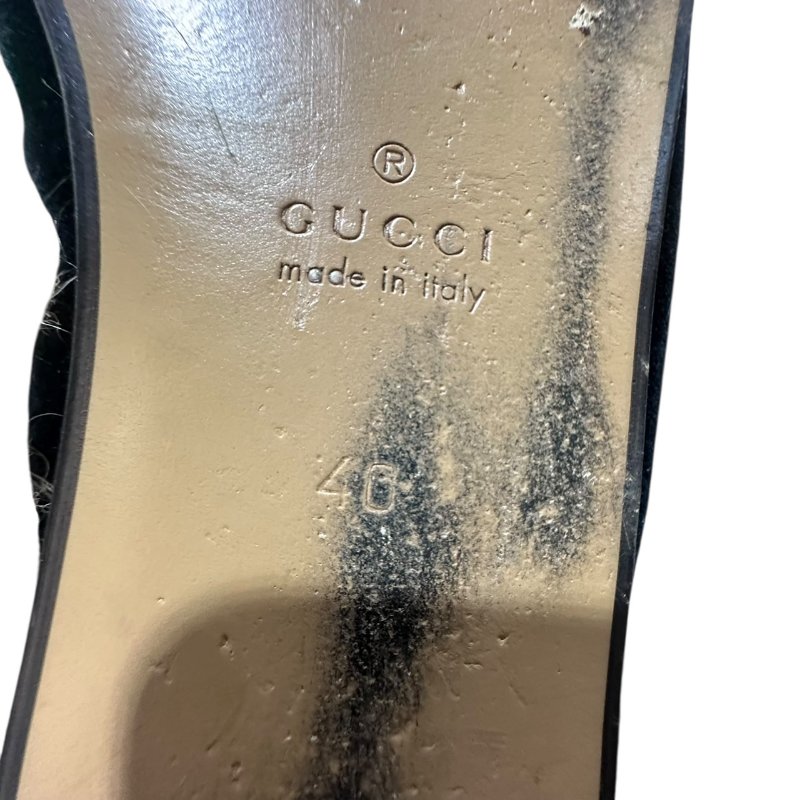 【美收精品】GUCCI黑色絨布毛毛拖鞋 4-730-8