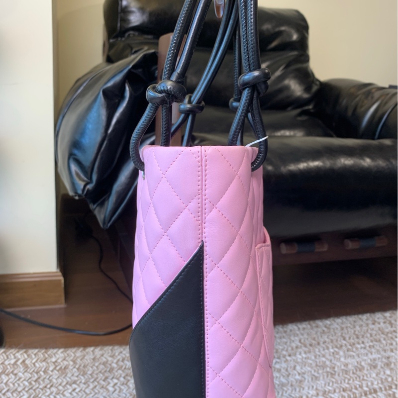 Chanel 香奈兒粉色康鵬mini菜籃子手提包-2