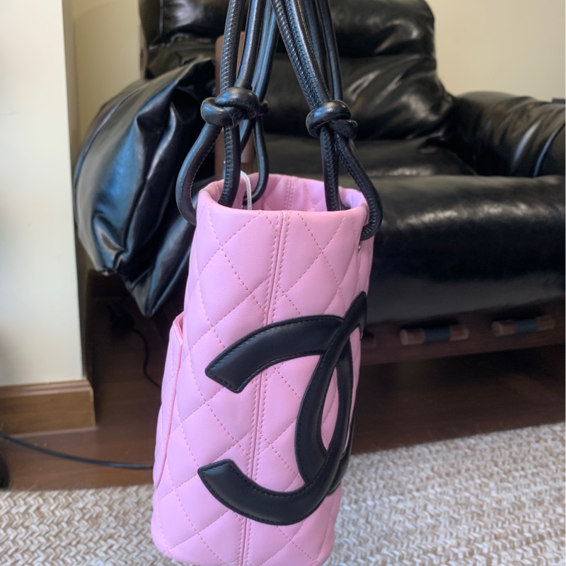 Chanel 香奈兒粉色康鵬mini菜籃子手提包-3