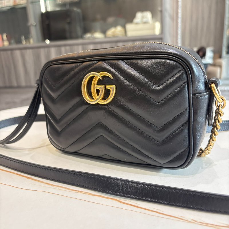*SHIHNA名牌精品* Gucci Marmont mini 18cm 馬夢相機包-1