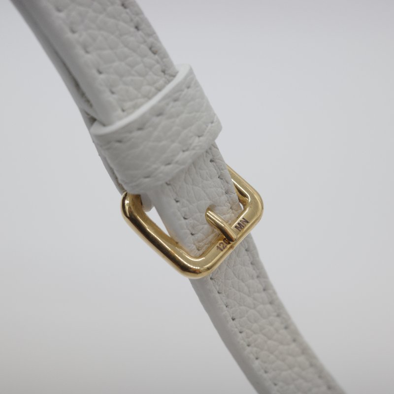 Celine 思琳 Small Cabas Cuir Triomphe 白色 顆粒小牛皮 抽繩 凱旋門手提包 肩背包-8
