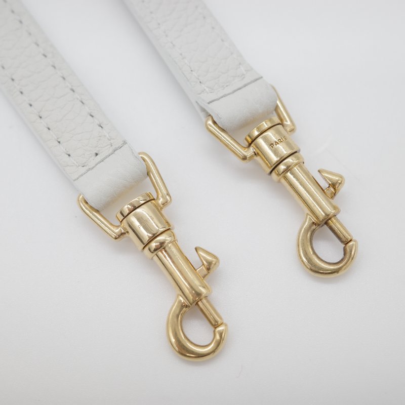 Celine 思琳 Small Cabas Cuir Triomphe 白色 顆粒小牛皮 抽繩 凱旋門手提包 肩背包-11