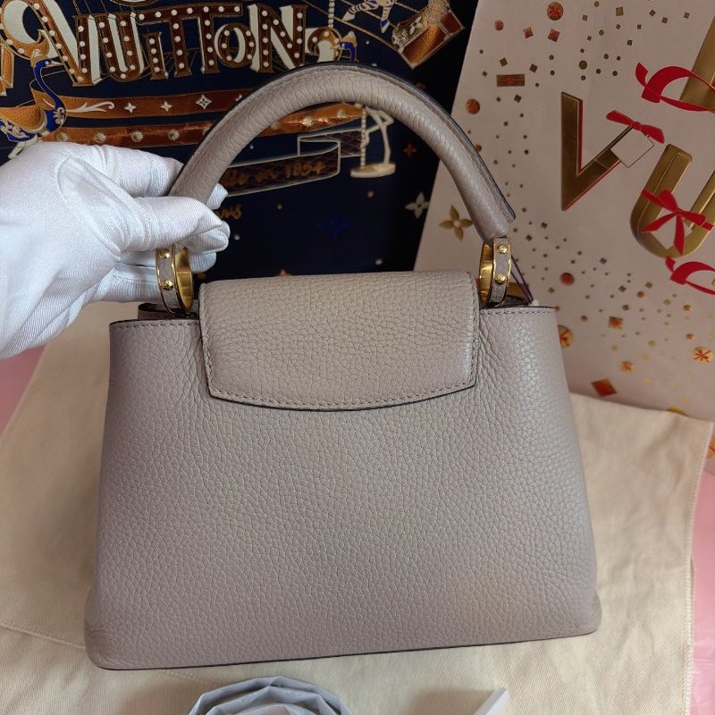 閒置品 LV Capucines BB全皮大象灰手提斜挎包-1