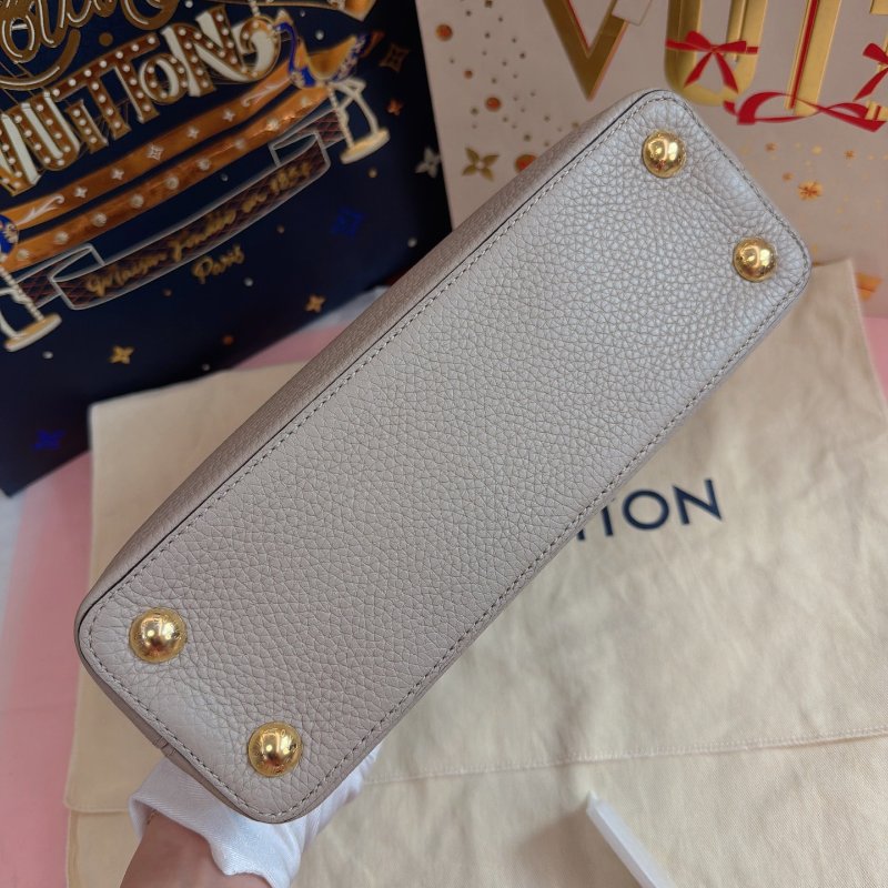 閒置品 LV Capucines BB全皮大象灰手提斜挎包-7