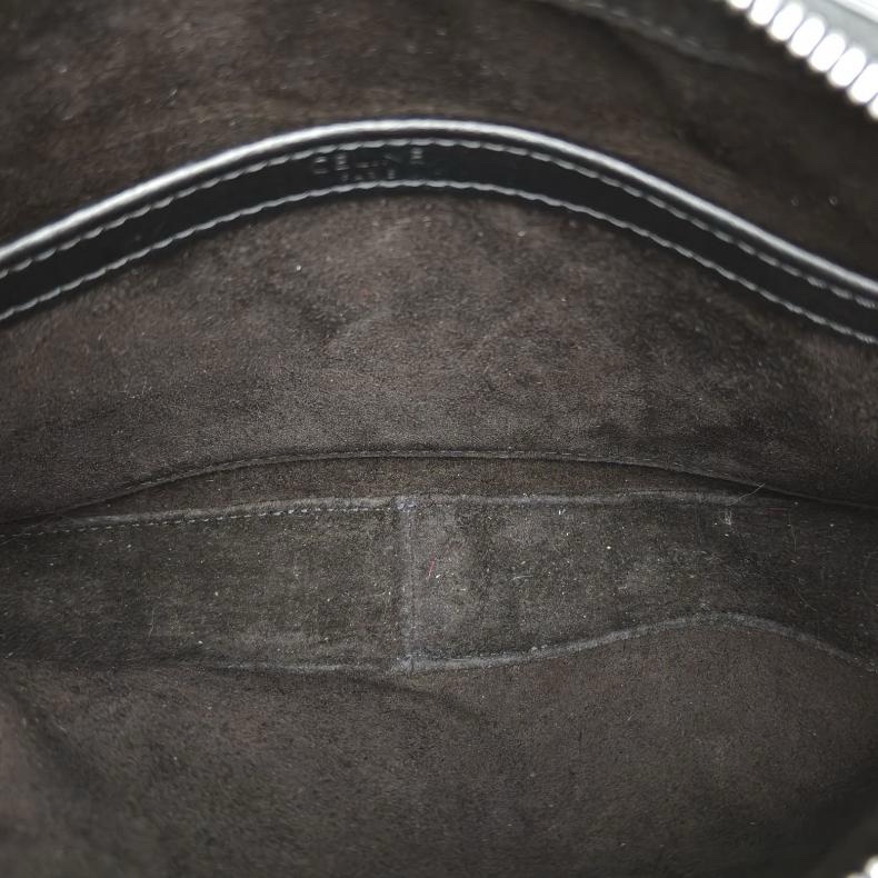 CELINE 黑色牛皮銀扣單肩包相機包-4