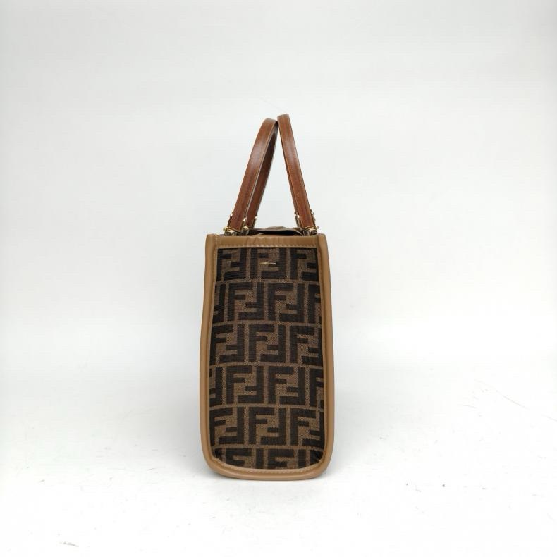 FENDI Sunshine陽光購物手提袋小號斜挎包帆布-1