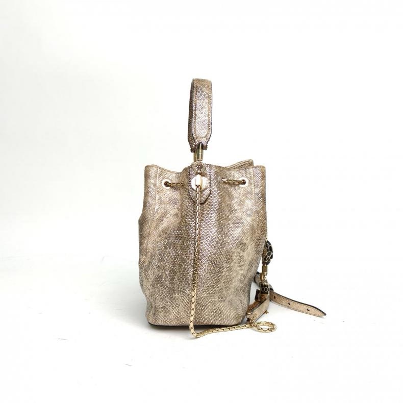 BVLGARI SerpentiForever水桶包金色單肩包金扣-1