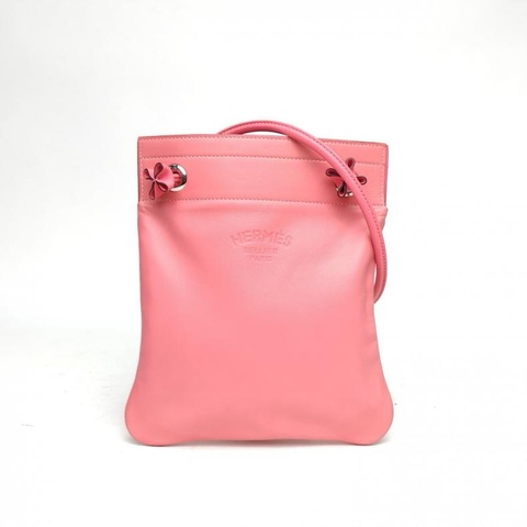 HERME SAline馬夫包Mini198斜挎包銀扣