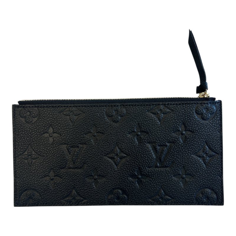 LV黑色全皮字紋壓印三合一鍊包-9