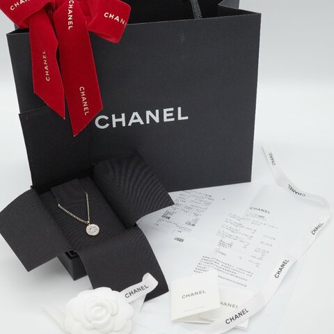 Chanel 香奈兒 CC Logo 淡金色 金屬 硬幣造型 項鍊