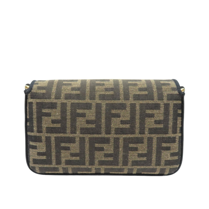 棕色 提花帆布 Baguette Mini 兩用包【FENDI 芬迪】 8BS017-1