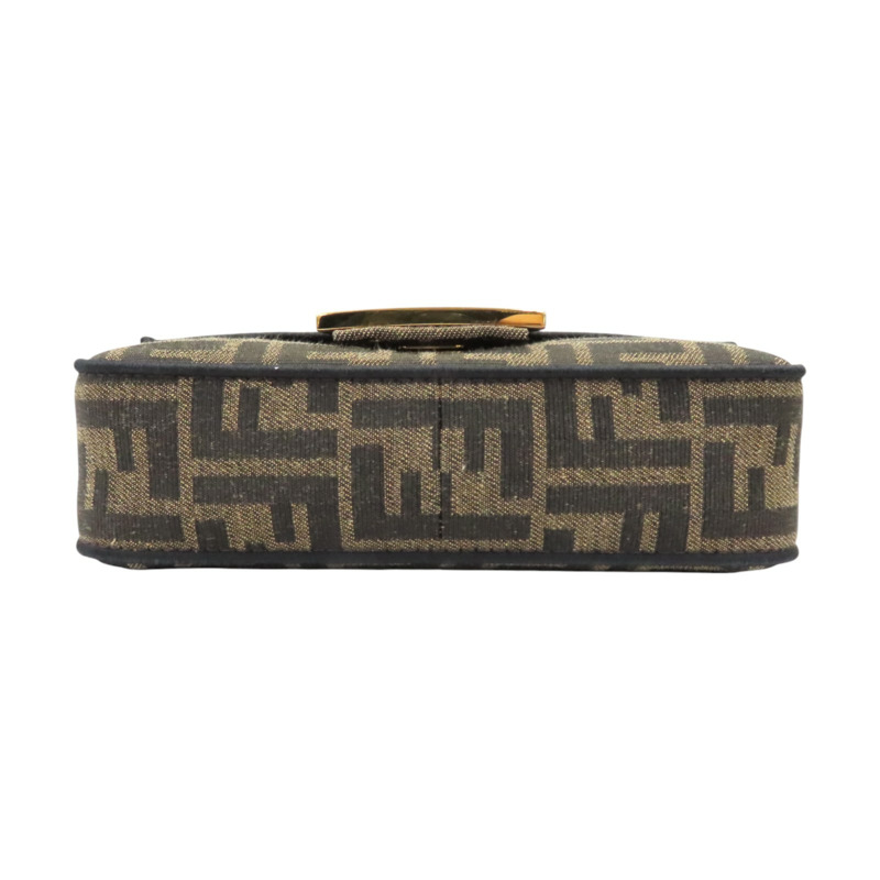 棕色 提花帆布 Baguette Mini 兩用包【FENDI 芬迪】 8BS017-3