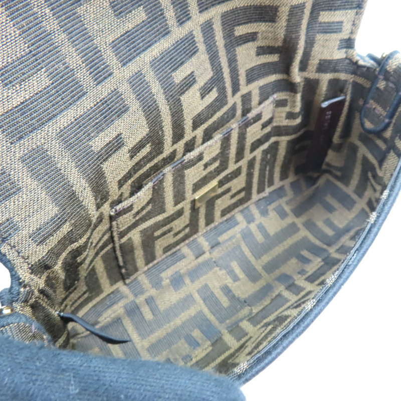 棕色 提花帆布 Baguette Mini 兩用包【FENDI 芬迪】 8BS017-4
