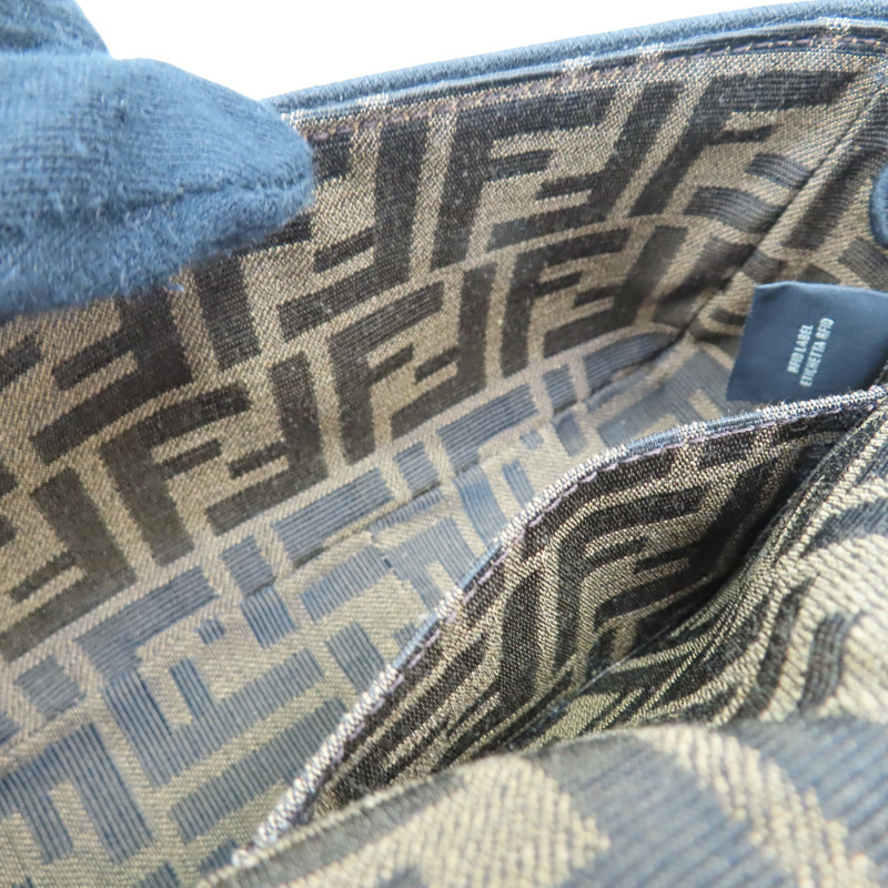 棕色 提花帆布 Baguette Mini 兩用包【FENDI 芬迪】 8BS017-6