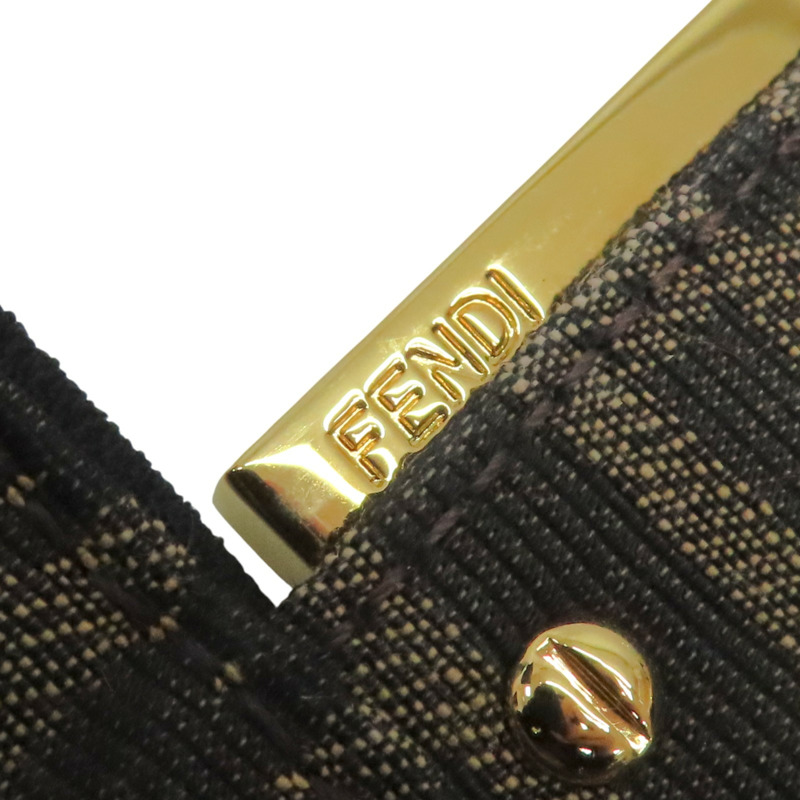 棕色 提花帆布 Baguette Mini 兩用包【FENDI 芬迪】 8BS017-7