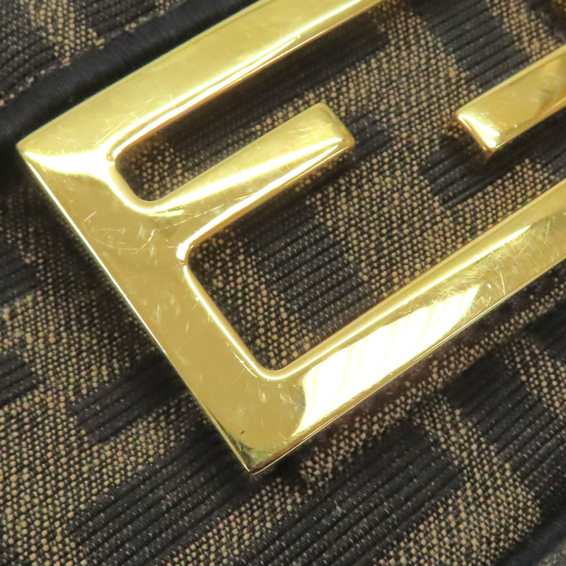 棕色 提花帆布 Baguette Mini 兩用包【FENDI 芬迪】 8BS017-19