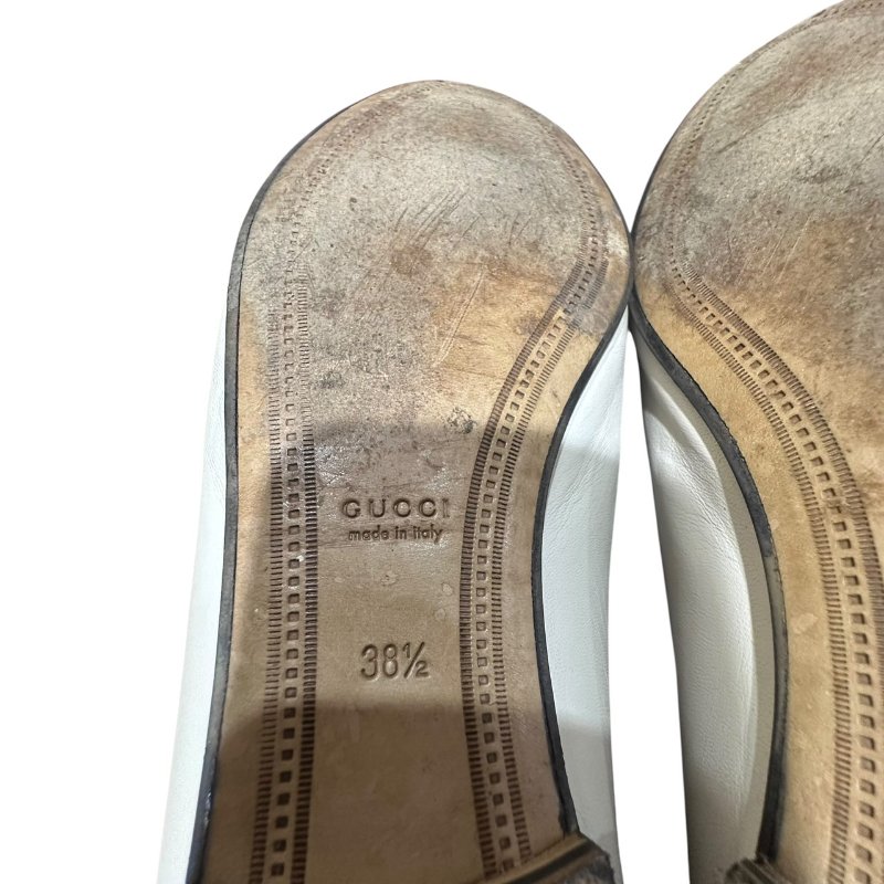 【美收精品】GUCCI米白色皮革平底鞋 4-712-7