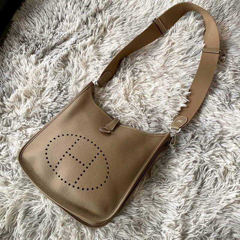 HERMES Evelyne 29cm 大象灰 18 ETOUPE 銀釦 斜背包-3