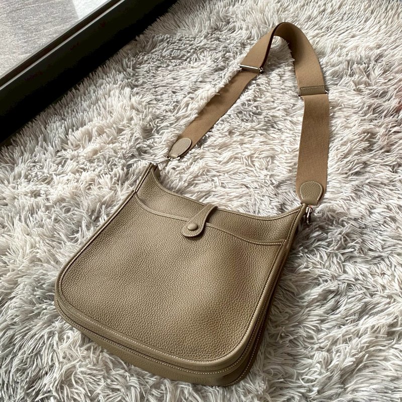 HERMES Evelyne 29cm 大象灰 18 ETOUPE 銀釦 斜背包-4