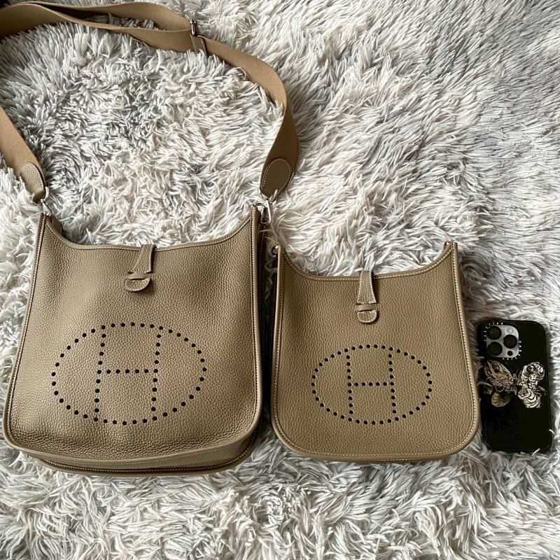 HERMES Evelyne 29cm 大象灰 18 ETOUPE 銀釦 斜背包-7