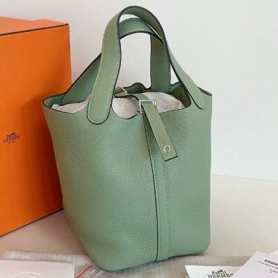 閒置新 Hermes愛馬仕picotin菜籃子18牛油果綠銀扣