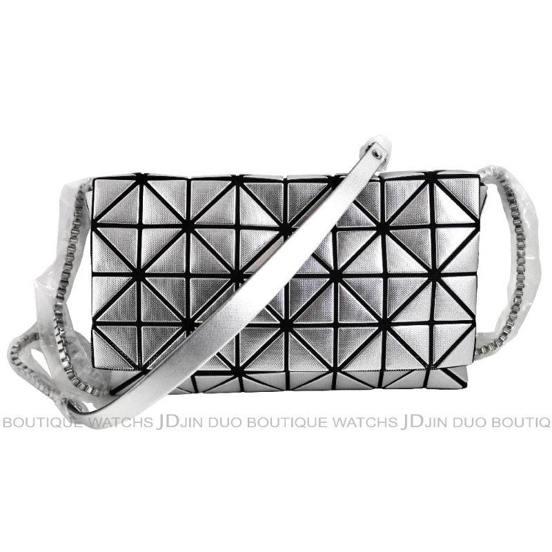 金鐸精品~2504 ISSEY MIYAKE 三宅一生 BAO BAO幾何拼接圖案亮面銀側肩背包 全新品-0