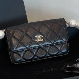 全新 Chanel香奈兒黑金珍珠woc腰包