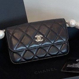 全新 Chanel香奈兒黑金珍珠woc腰包-0