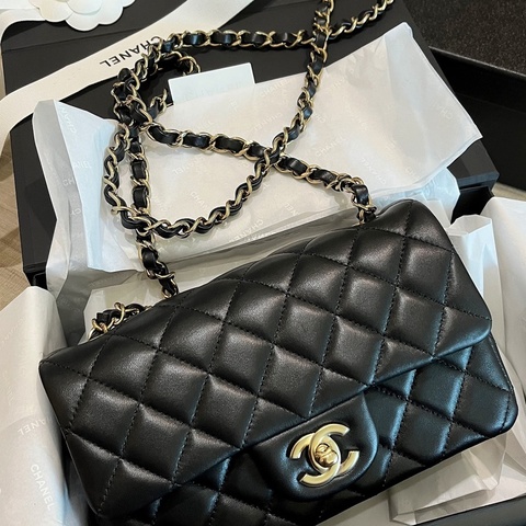 全新❤️Chanel 香奈兒CF mini 經典款 黑金扣