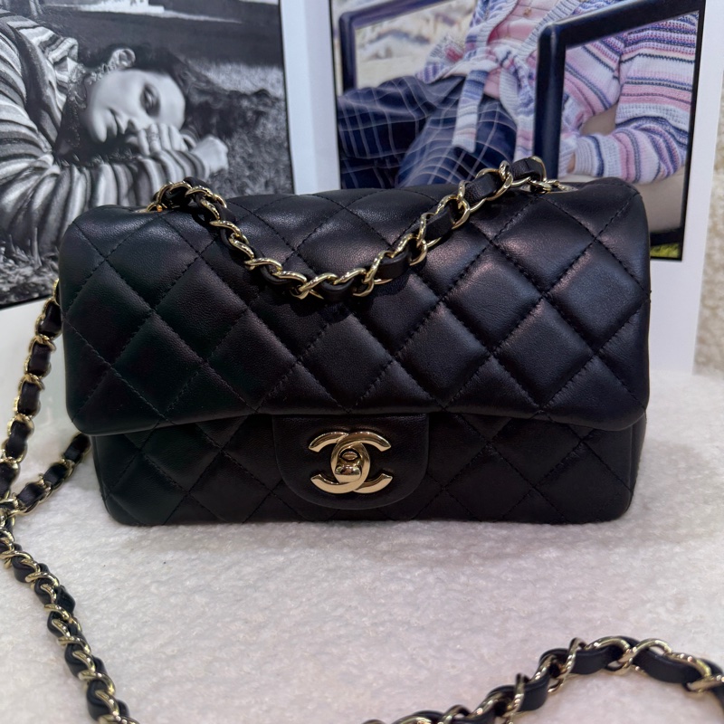 全新❤️Chanel 香奈兒CF mini 經典款 黑金扣-1