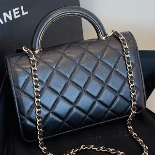 芯片款 Chanel香奈兒黑金手柄WOC-1