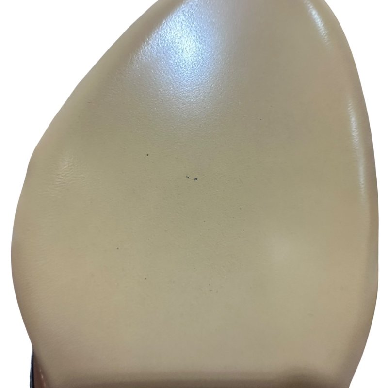 【美收精品】HERMES 茶白色皮革跟鞋 4-732-9