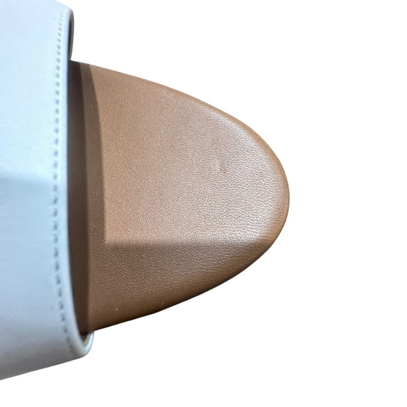 【美收精品】HERMES 茶白色皮革跟鞋 4-732-13