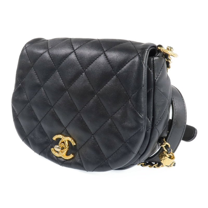 CHANEL 羊皮皮革COCO Mail Crossbody Bag金扣金鏈肩背包-1