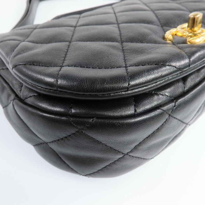 CHANEL 羊皮皮革COCO Mail Crossbody Bag金扣金鏈肩背包-11