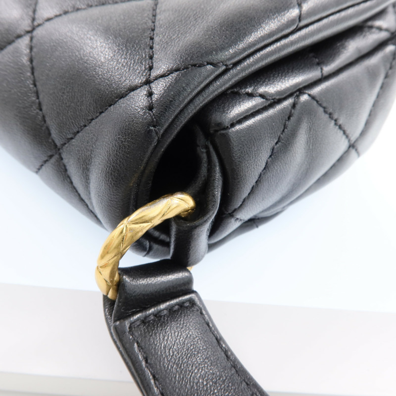 CHANEL 羊皮皮革COCO Mail Crossbody Bag金扣金鏈肩背包-15