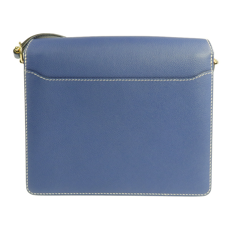 HERMES Evercolor皮革Roulis 23金扣肩背袋Bleu Brighton-2