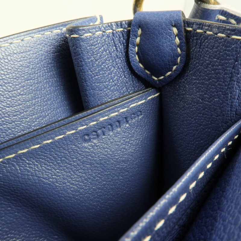 HERMES Evercolor皮革Roulis 23金扣肩背袋Bleu Brighton-6