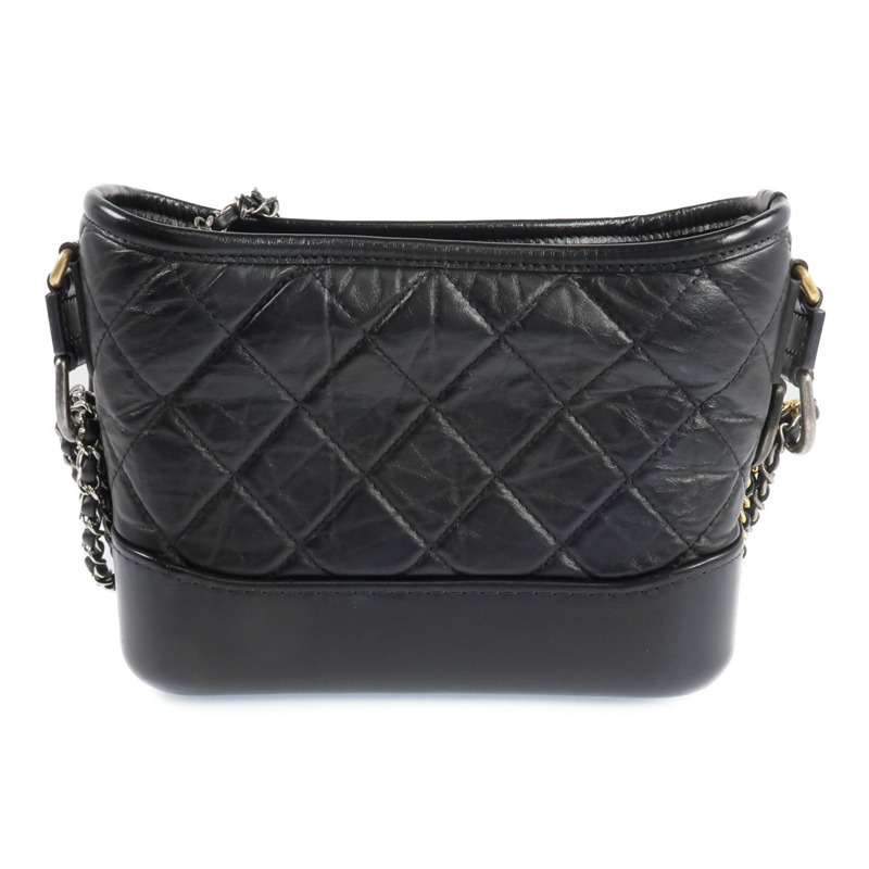 CHANEL 牛皮皮革Gabrielle Small 金銀鏈帶肩背包-2