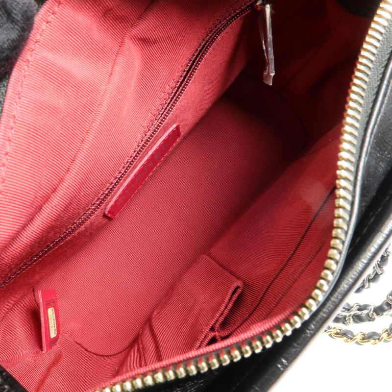 CHANEL 牛皮皮革Gabrielle Small 金銀鏈帶肩背包-4