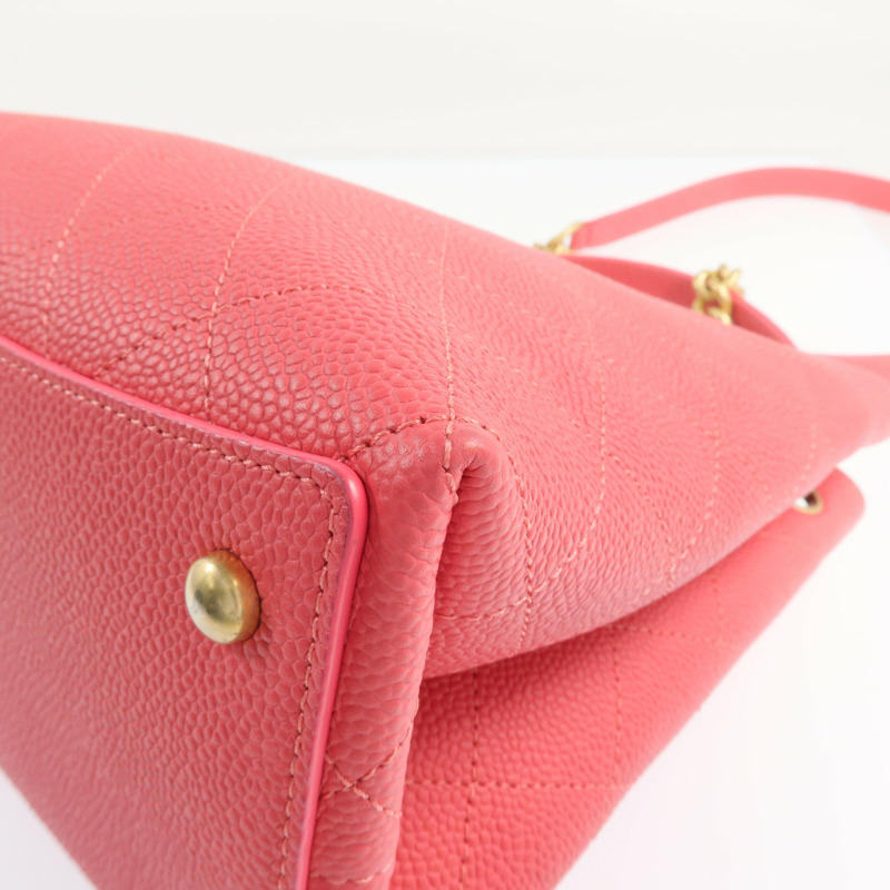 CHANEL 牛皮皮革Bolsa CC Drawstring金扣手挽肩背兩用袋-13